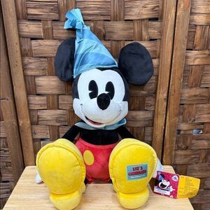 Rare Disney Mickey Mouse Plush with Blue and Yellow Accents